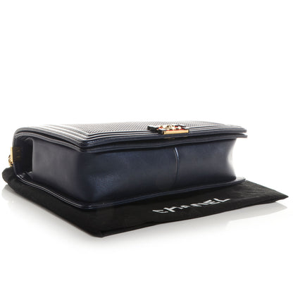 Chanel Lambskin Square Quilted Large Boy Cube Flap Navy 4 of 8