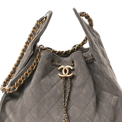 Chanel Suede Quilted Medium Chanel 25 Handbag Dark Grey 8 of 11