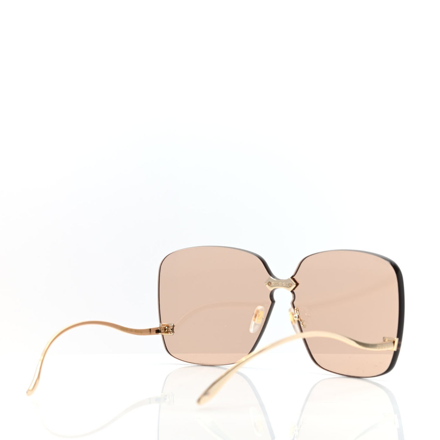 Acetate Metal Rimless Square Sunglasses GG0355S Gold