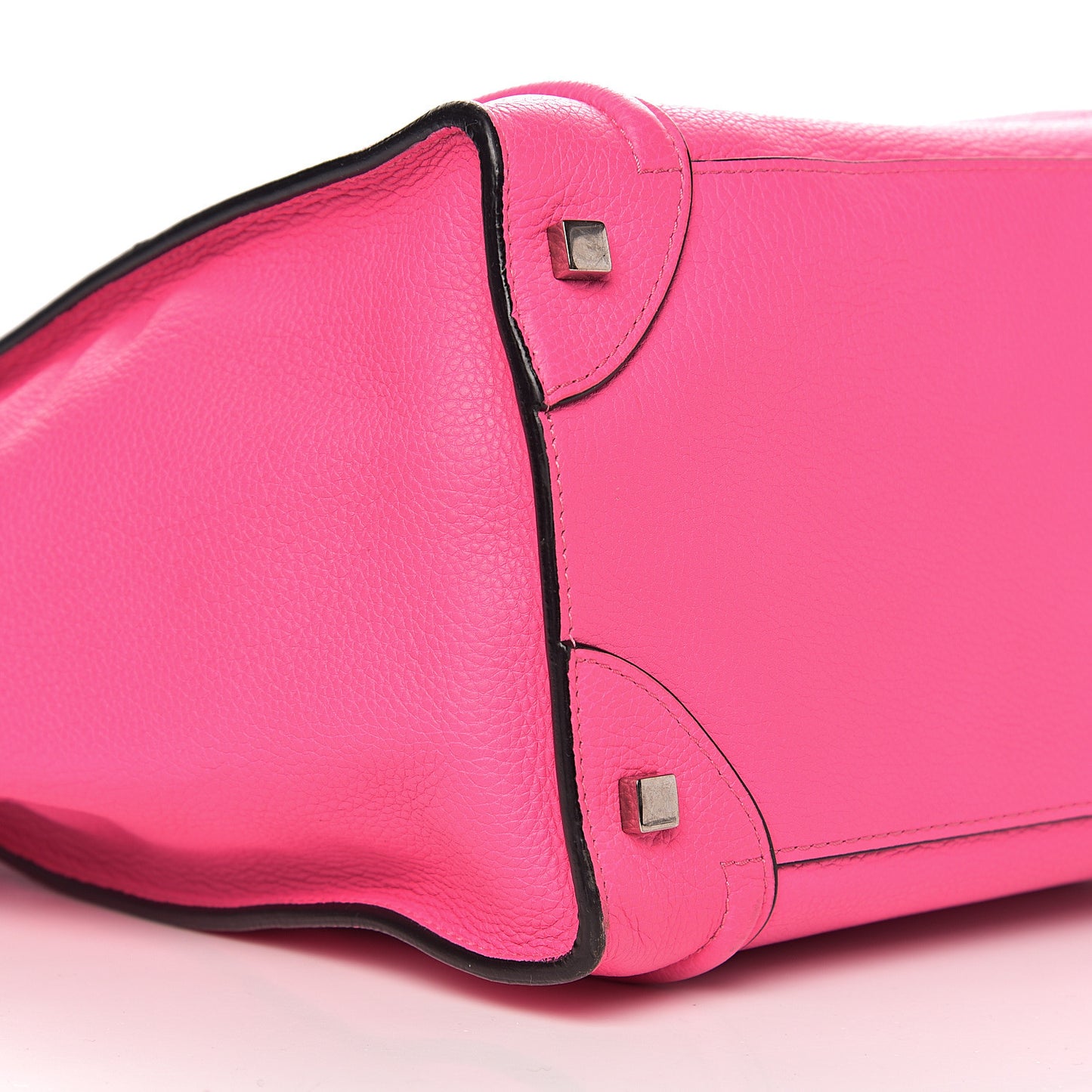 Drummed Calfskin Mini Luggage Fluo Pink