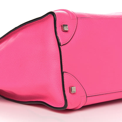 Celine Drummed Calfskin Mini Luggage Fluo Pink 9 of 11
