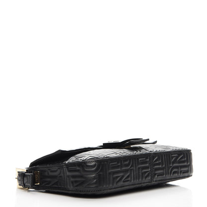 Fendi Nappa Logo Embossed Baguette Black 4 of 9