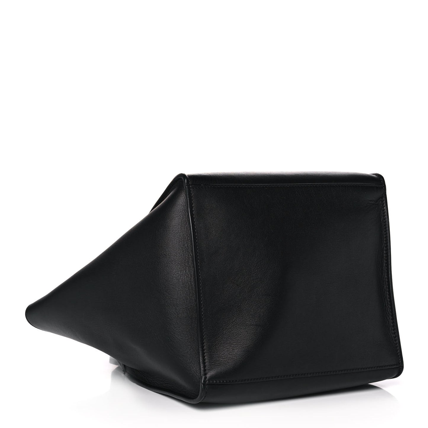 Supple Grained Calfskin Small Long Strap Big Bag Black