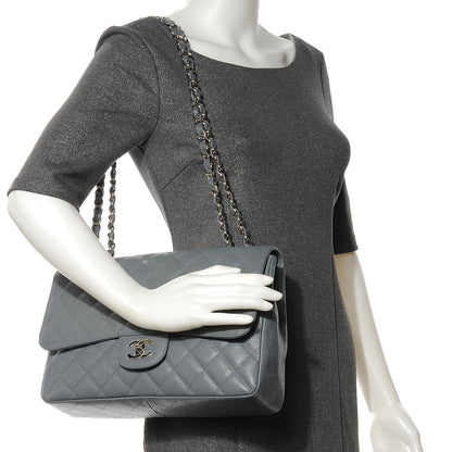 Chanel Caviar Jumbo Single Flap Grey 2 of 7