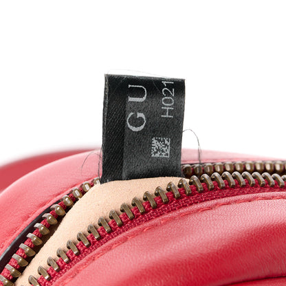 Gucci Calfskin Matelasse Mini GG Marmont Chain Shoulder Bag Hibiscus Red 8 of 11