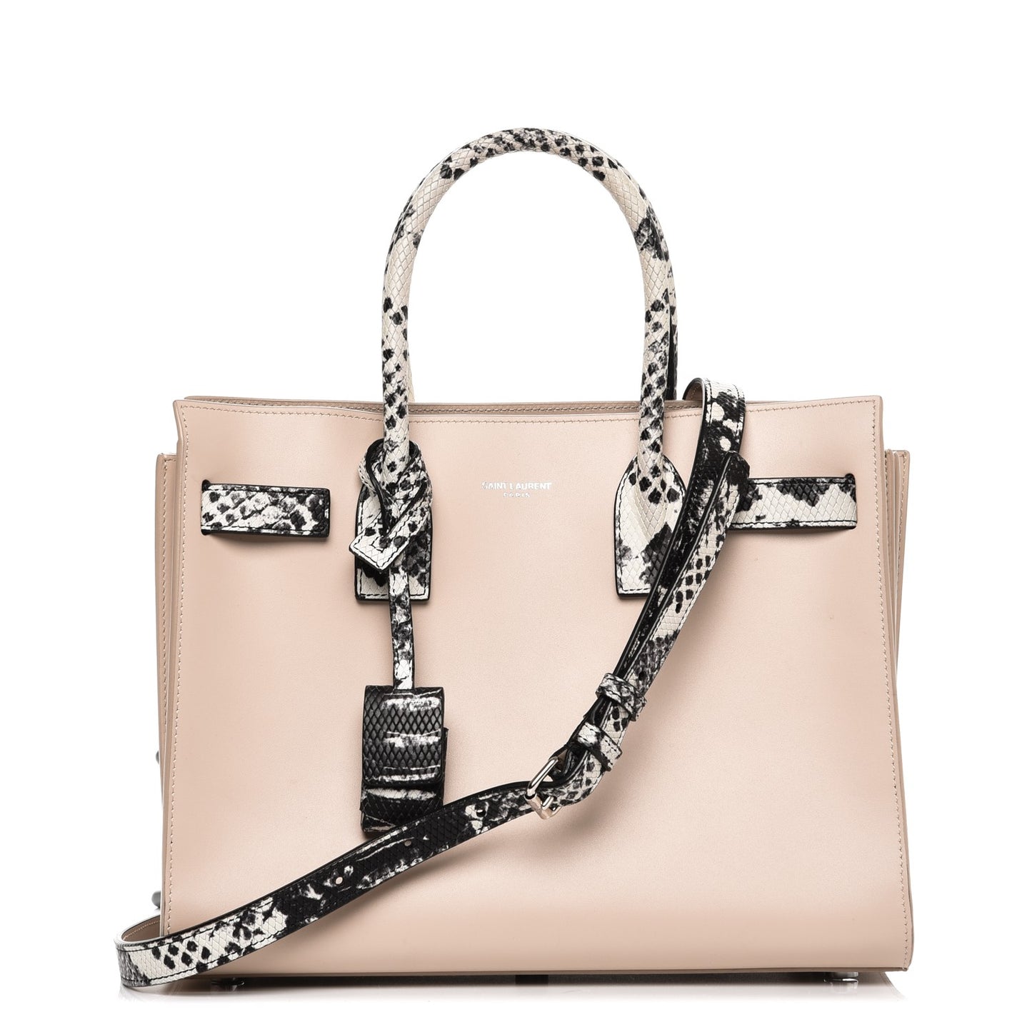 Calfskin Embossed Python Baby Sac De Jour Powder Pink