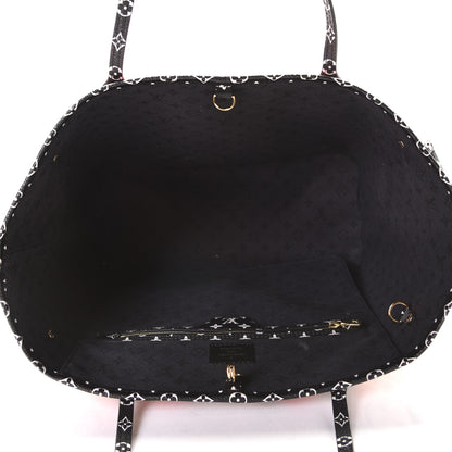Louis Vuitton Monogram Giant Crafty Neverfull MM Creme Rouge Black 4 of 5