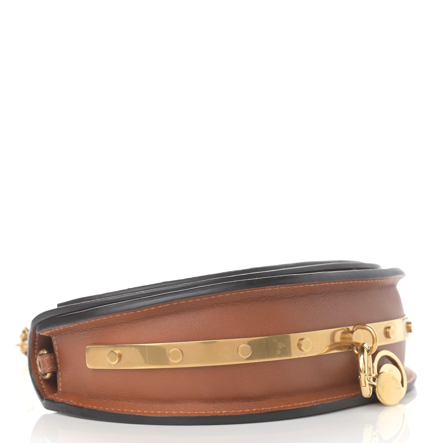 Chloe Calfskin Small Nile Bracelet Minaudiere Bag Caramel 4 of 9