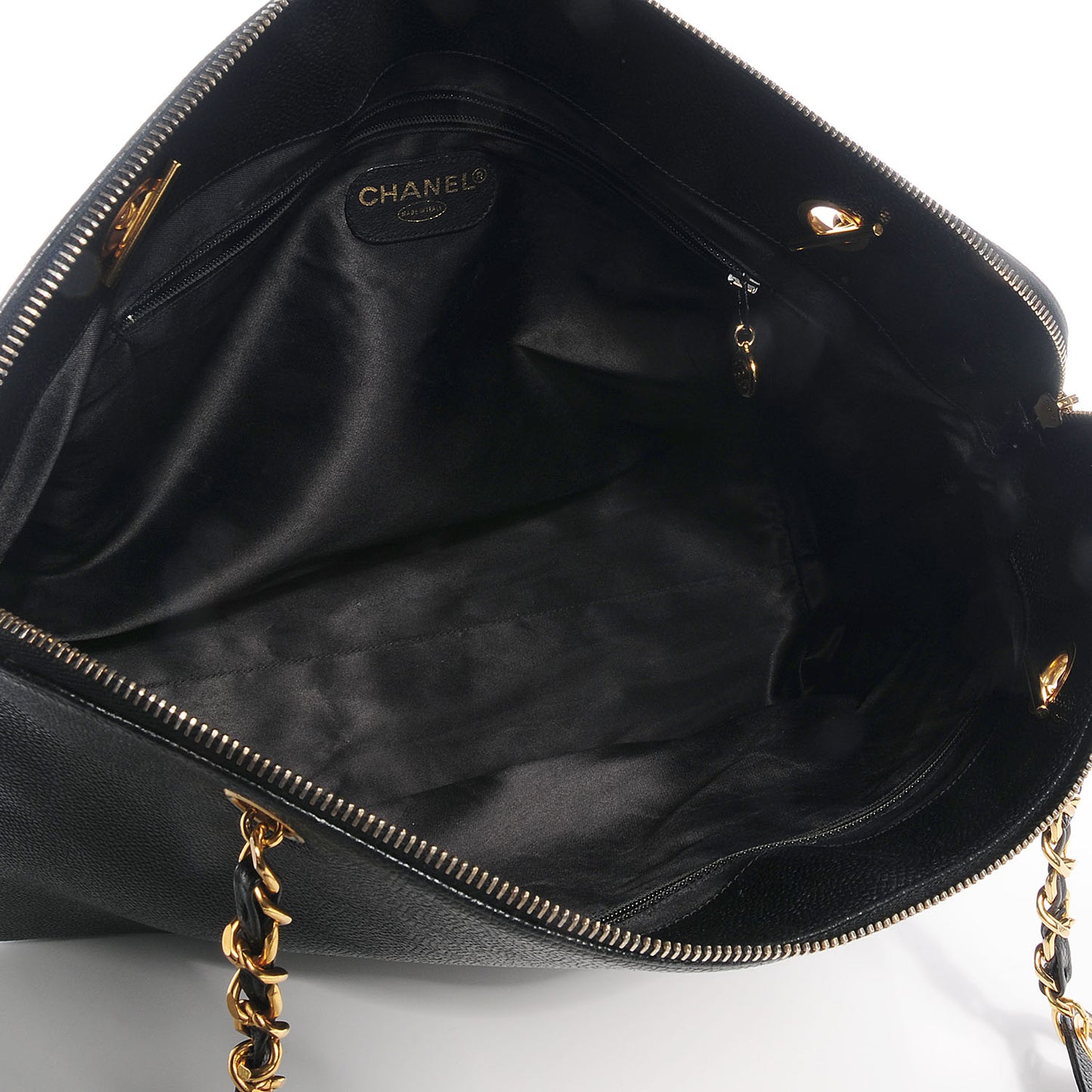 Caviar Large CC Shoulder Bag Black