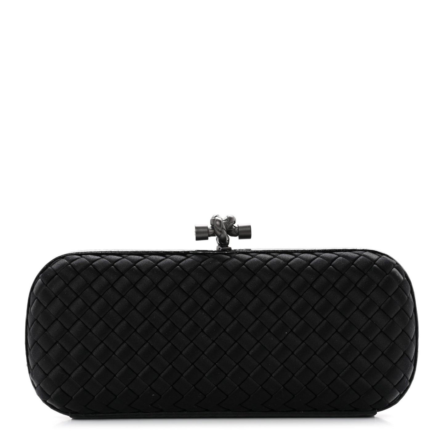 Satin Ayers Intreccio Impero Stretch Knot Clutch Black