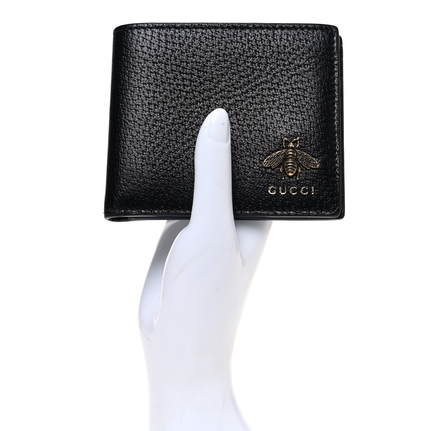 Gucci Calfskin Bee Bi-Fold Wallet Black 2 of 6