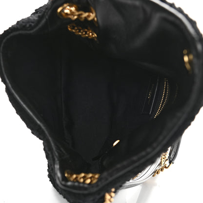 Saint Laurent Tweed Quilted Small Loulou Puffer Monogram Chain Satchel Black 5 of 10