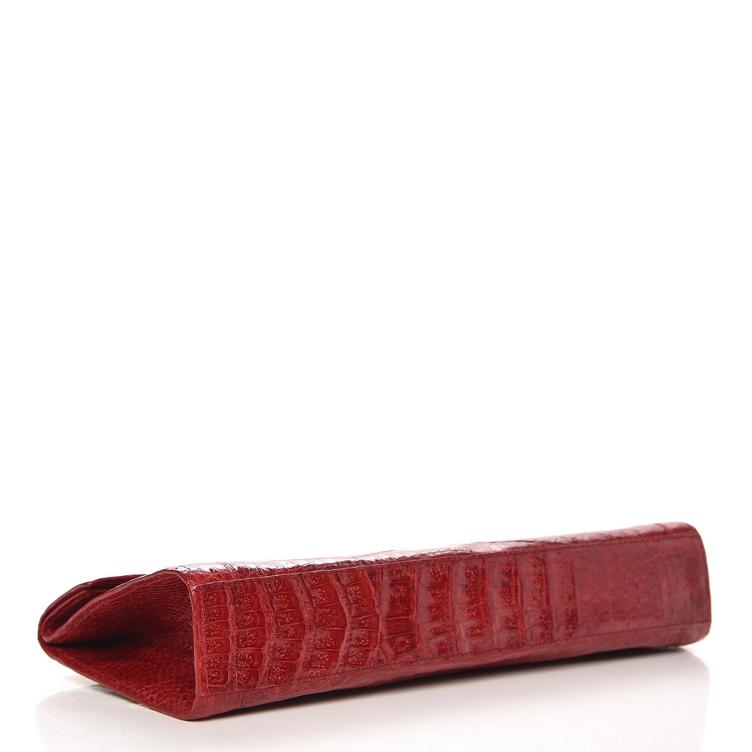 Nancy Gonzalez Glossy Crocodile Foldover Clutch Red 4 of 7