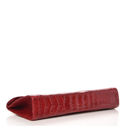 Nancy Gonzalez Glossy Crocodile Foldover Clutch Red 4 of 7