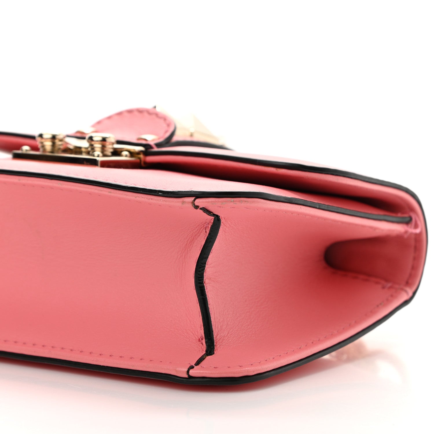Valentino Garavani Vitello Mini Glam Lock Rockstud Flap Paradise Rose 9 of 9