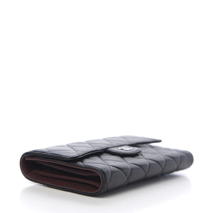 Chanel Lambskin Quilted Large Flap Wallet Black 3 of 8