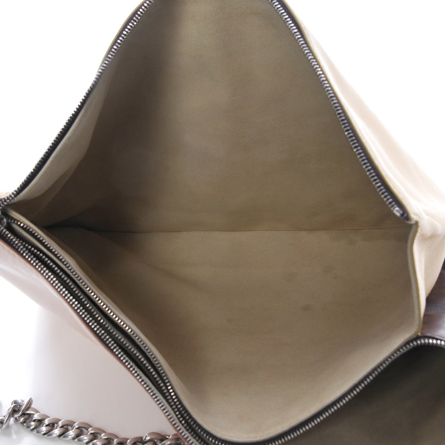 Lambskin Soft Trio Zipped Bag Vanilla