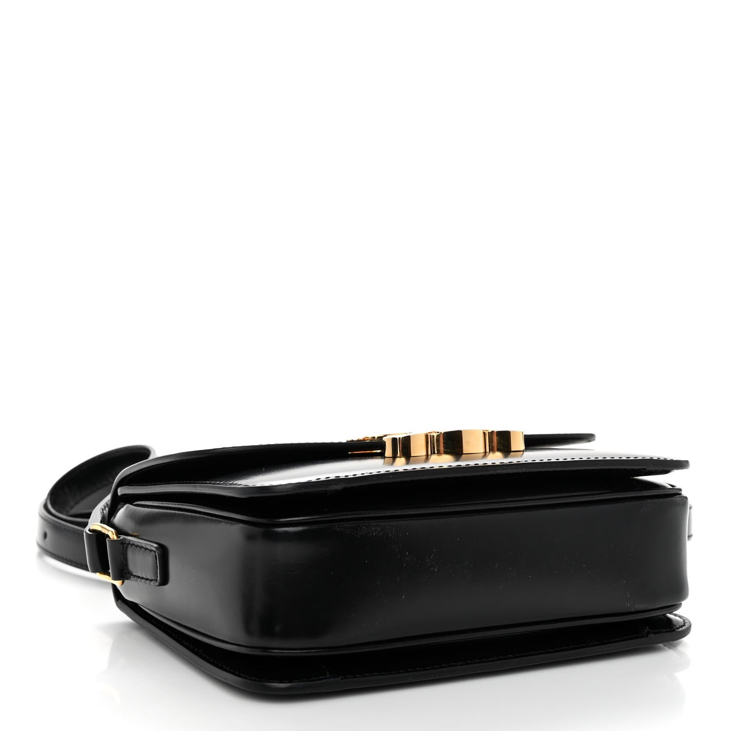 Celine Shiny Calfskin Teen Triomphe Black 4 of 10