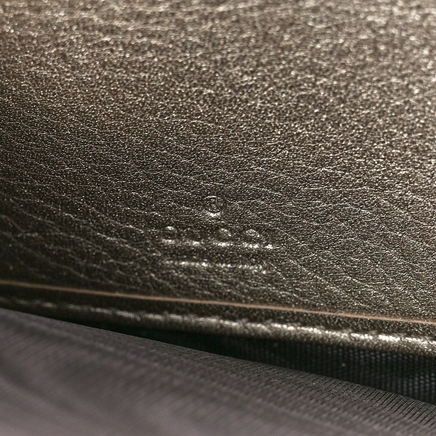 Metallic Pebbled Calfskin Soho Zip Around Wallet Golden Beige