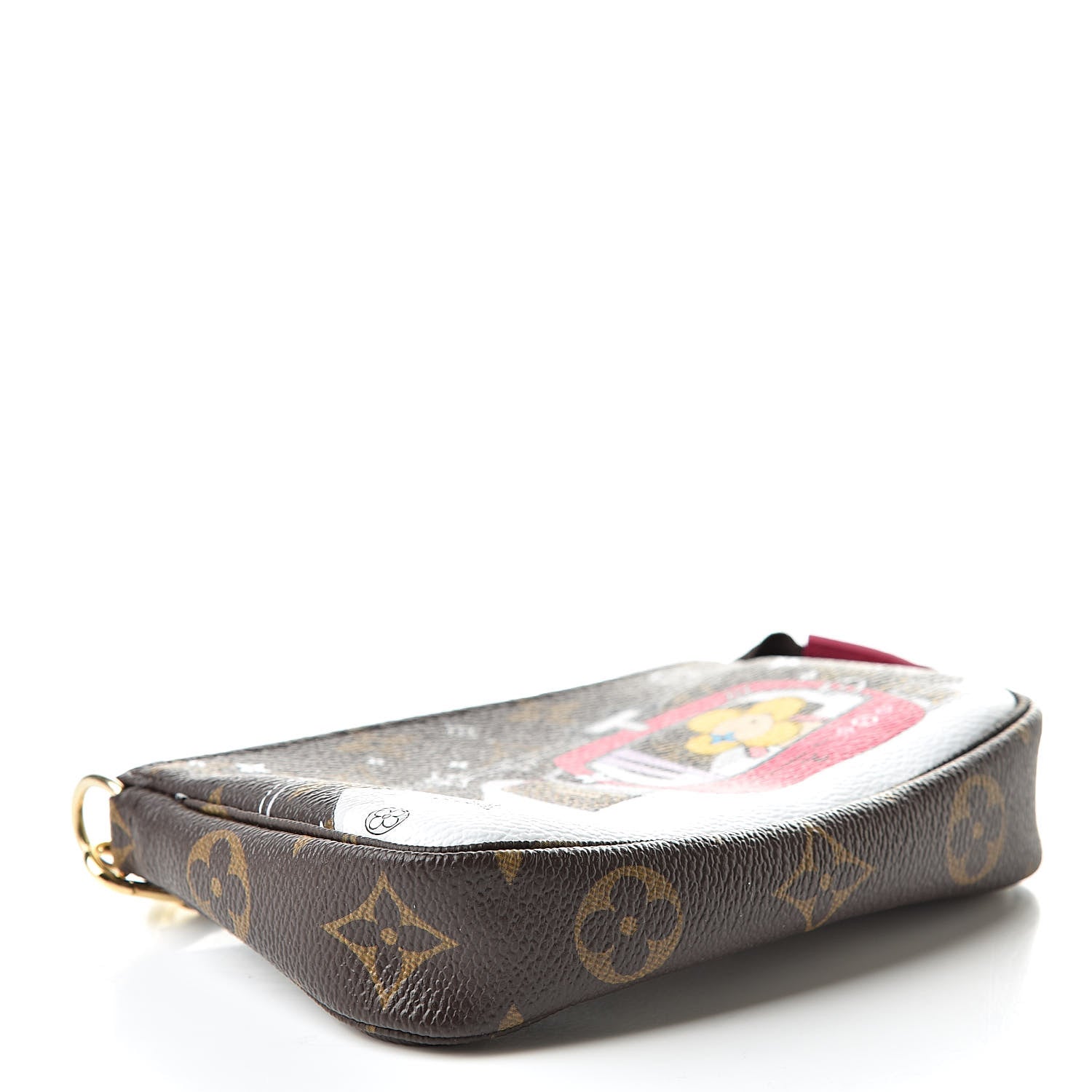 Louis Vuitton Monogram 2019 Christmas Animation Mini Courchevel Pochette Accessories Fuchsia 4 of 8