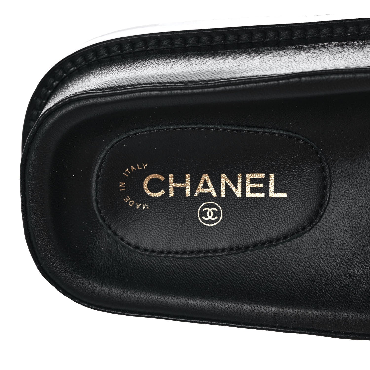 Chanel Lambskin Cha-Nel Mule Sandals 35.5 Black Multicolor 7 of 9