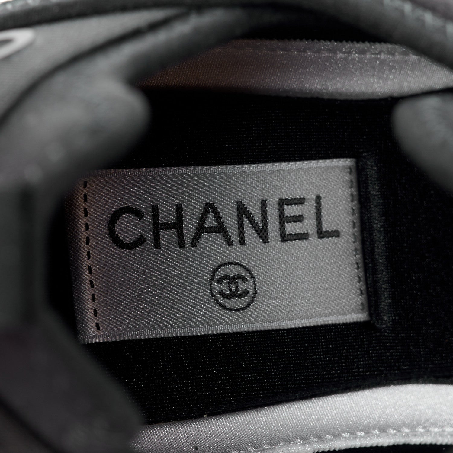 Chanel Velvet Calfskin Mixed Fibers CC Sneakers 38 Black 8 of 9