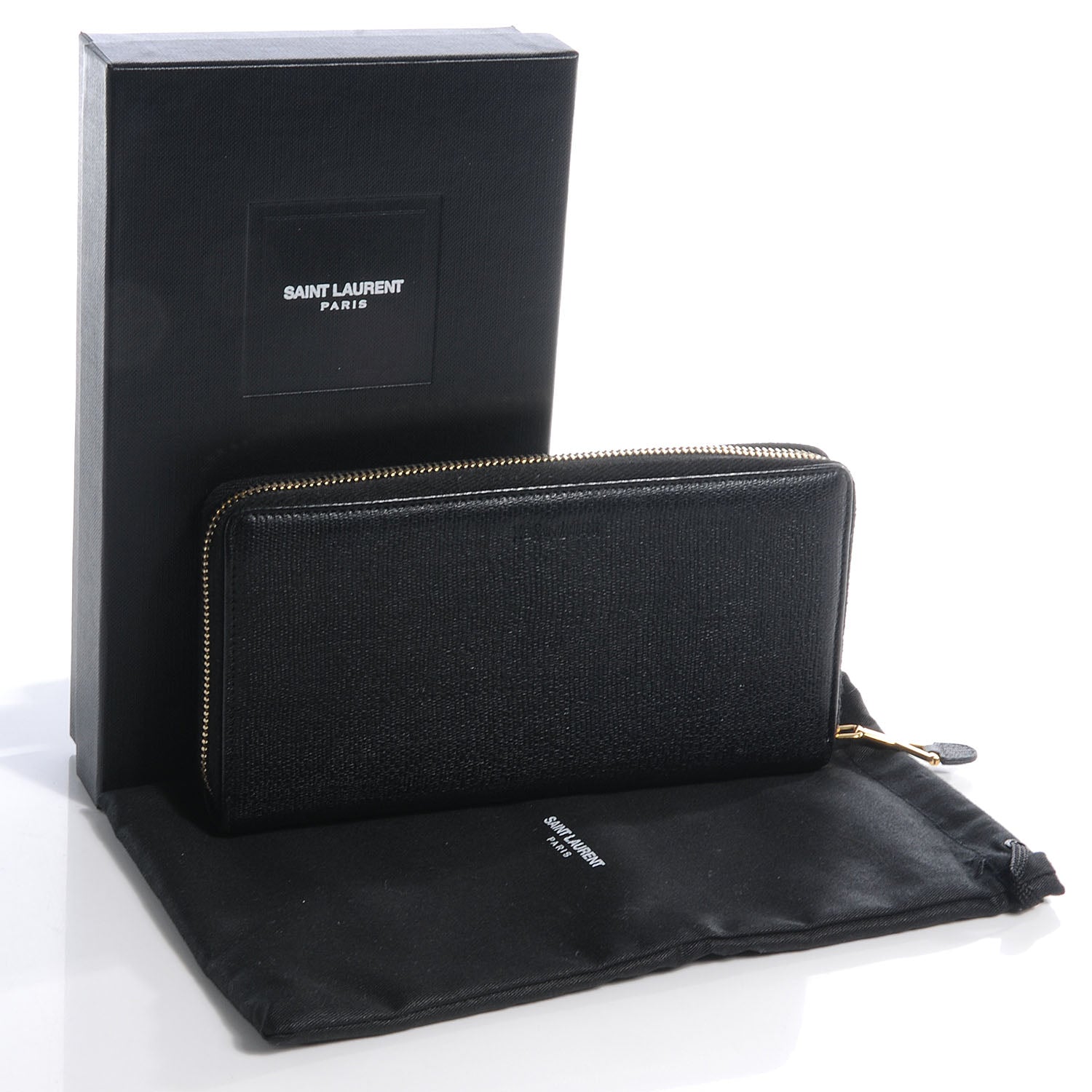 Saint Laurent Textured Chyc Zip Around Wallet Black 5 of 8
