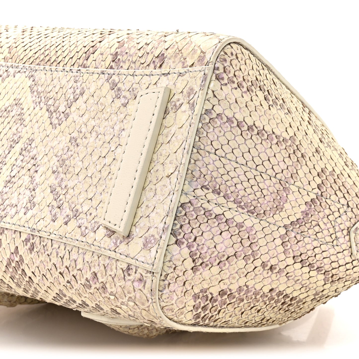 Snakeskin Mini Lock Antigona Shoulder Bag Dusty Gold