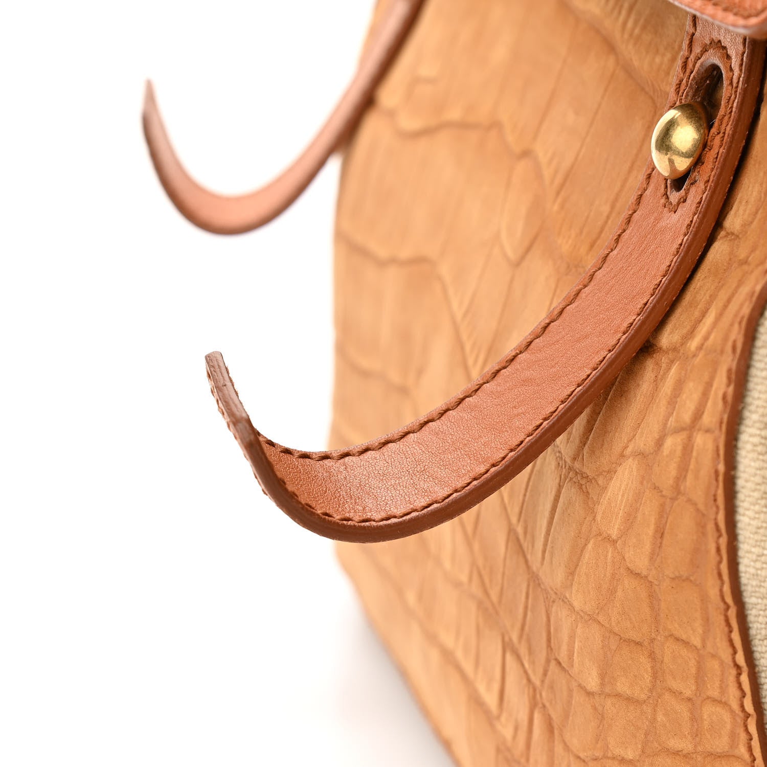 Saint Laurent Crocodile Embossed Nubuck Calfskin Medium Muse Two Tote Tan 11 of 15