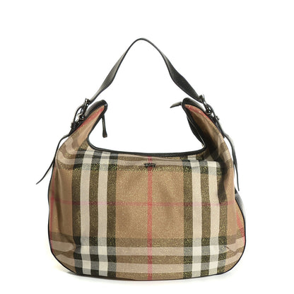 Burberry Shimmer House Check Hobo 1 of 10