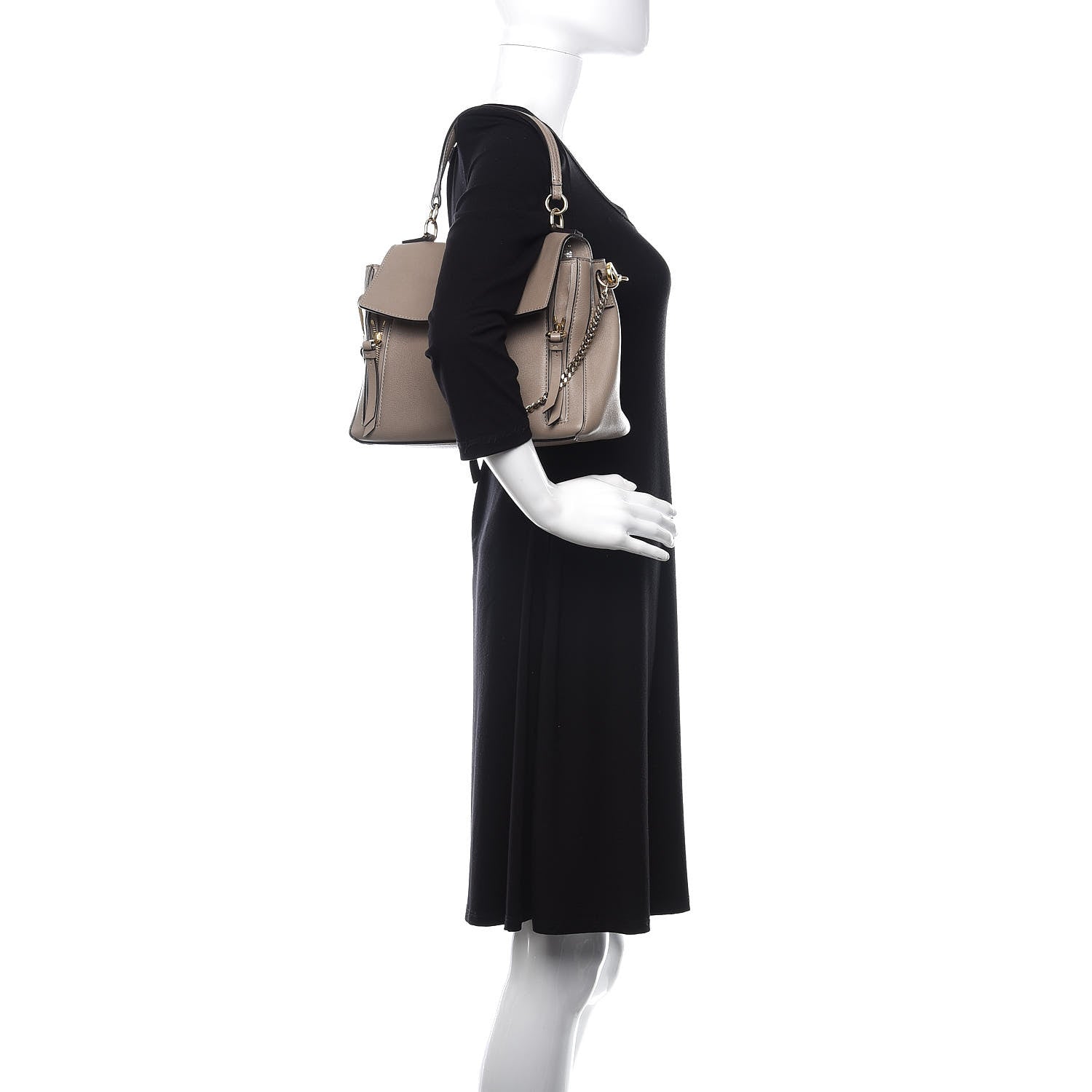 Chloe Calfskin Small Faye Day Shoulder Bag Motty Grey 3 of 19