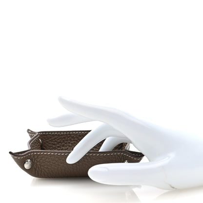 Hermes Taurillon Clemence Mini Mises et Relances Change Tray Etoupe 2 of 6