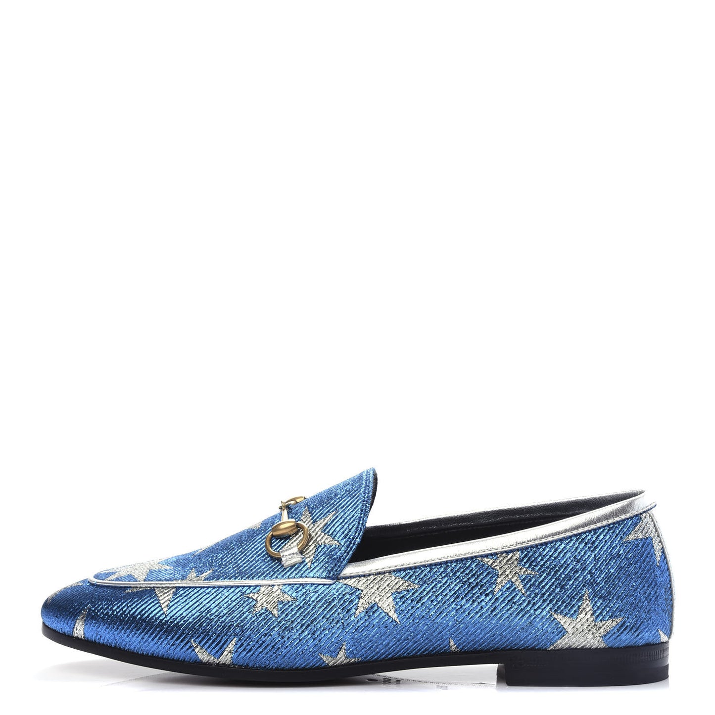 Lurex Calfskin Starry Sky Womens Jordaan Loafers 38.5 Bluette Silver