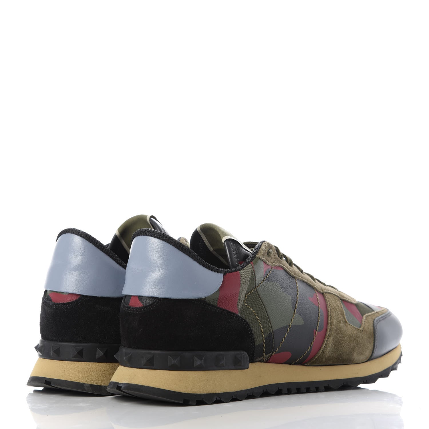 Valentino Garavani Nappa Suede Camouflage Mens Rockrunner Sneakers 42 Multicolor 4 of 11