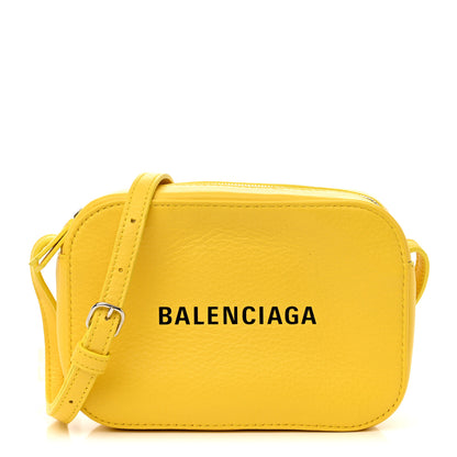 Balenciaga Smooth Calfskin Logo XS Everyday Camera Bag Jaune Soleil Black 1 of 12