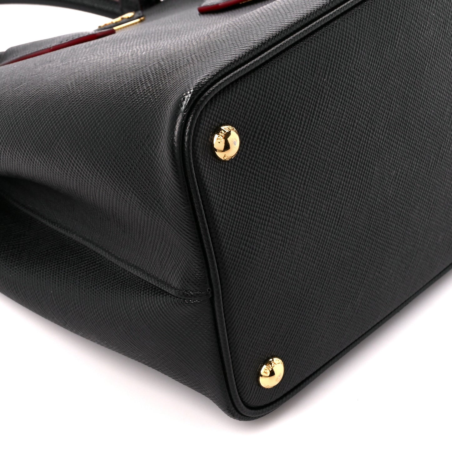 Saffiano Cuir Medium Double Bag Black Fuoco