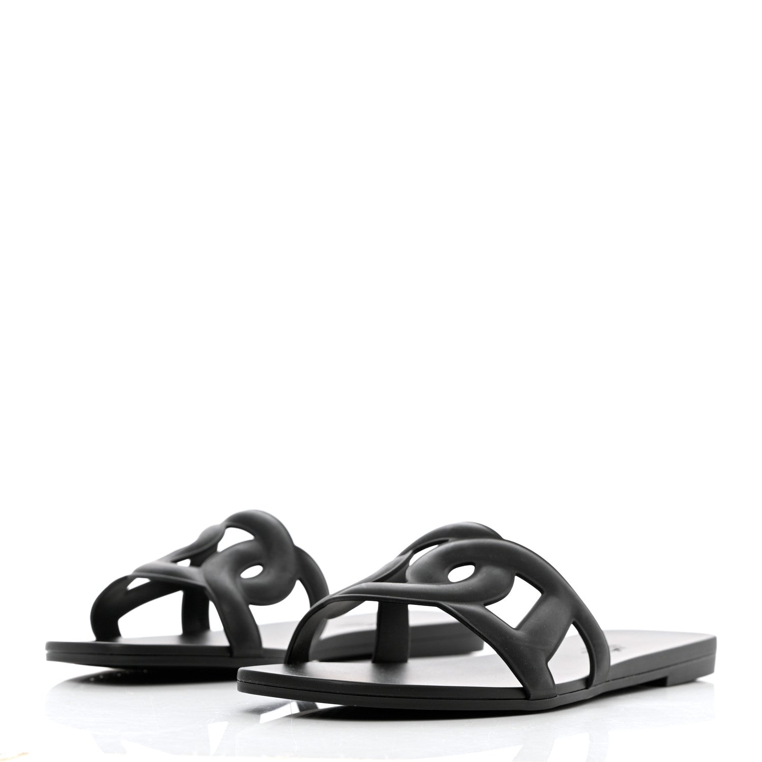 Hermes Rubber Aloha Sandals 39 Black 3 of 10