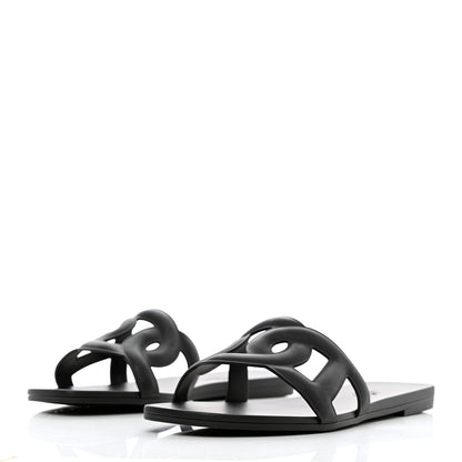 Hermes Rubber Aloha Sandals 39 Black 3 of 10