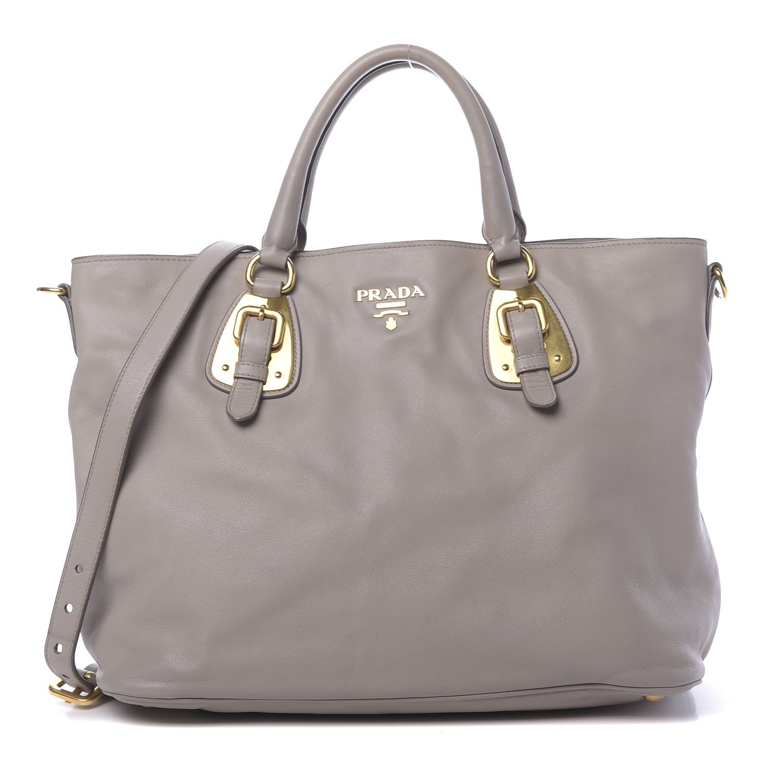 Prada Soft Calf Shopping Tote Argilla 1 of 11