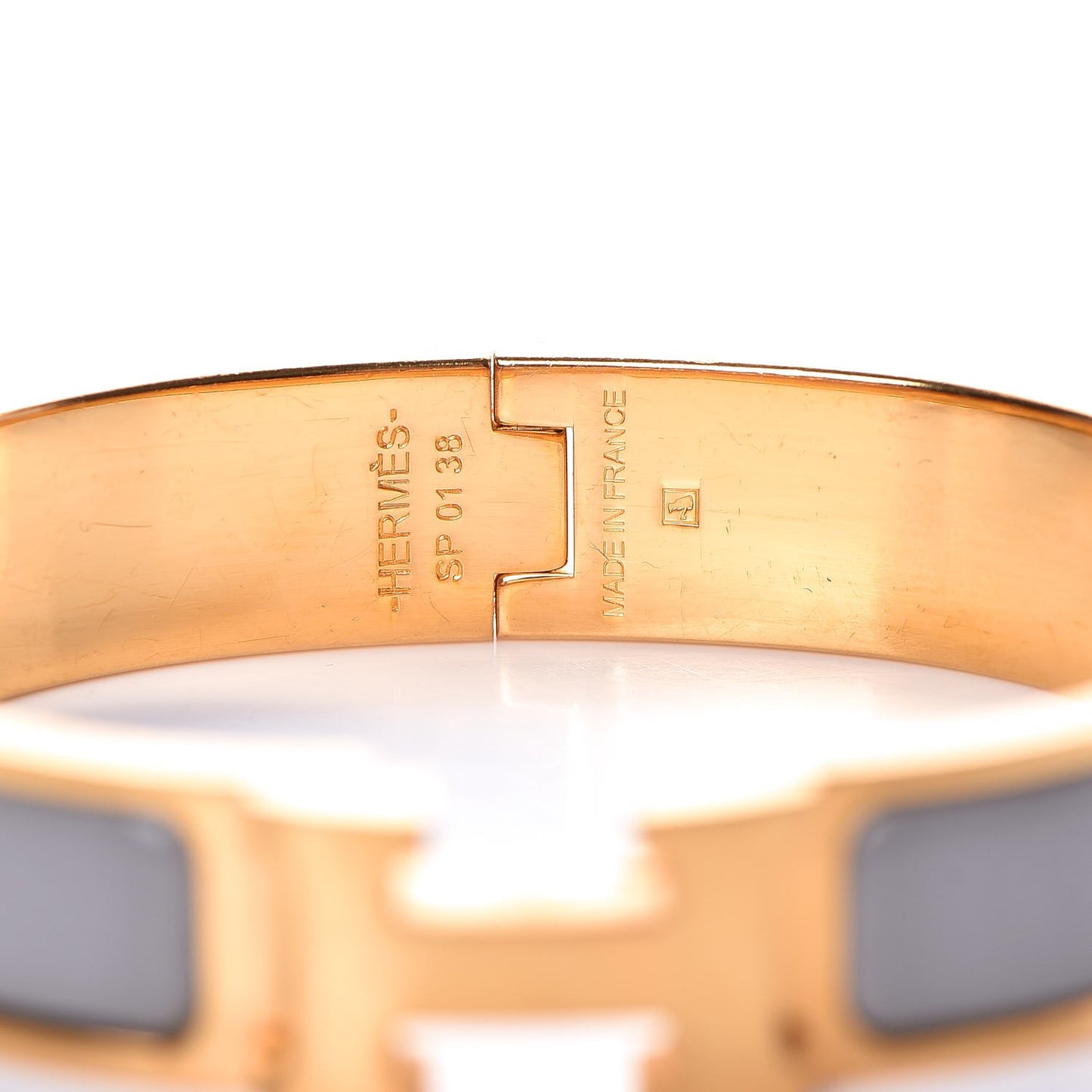 Enamel Narrow Clic Clac H Bracelet PM Gris Macadam
