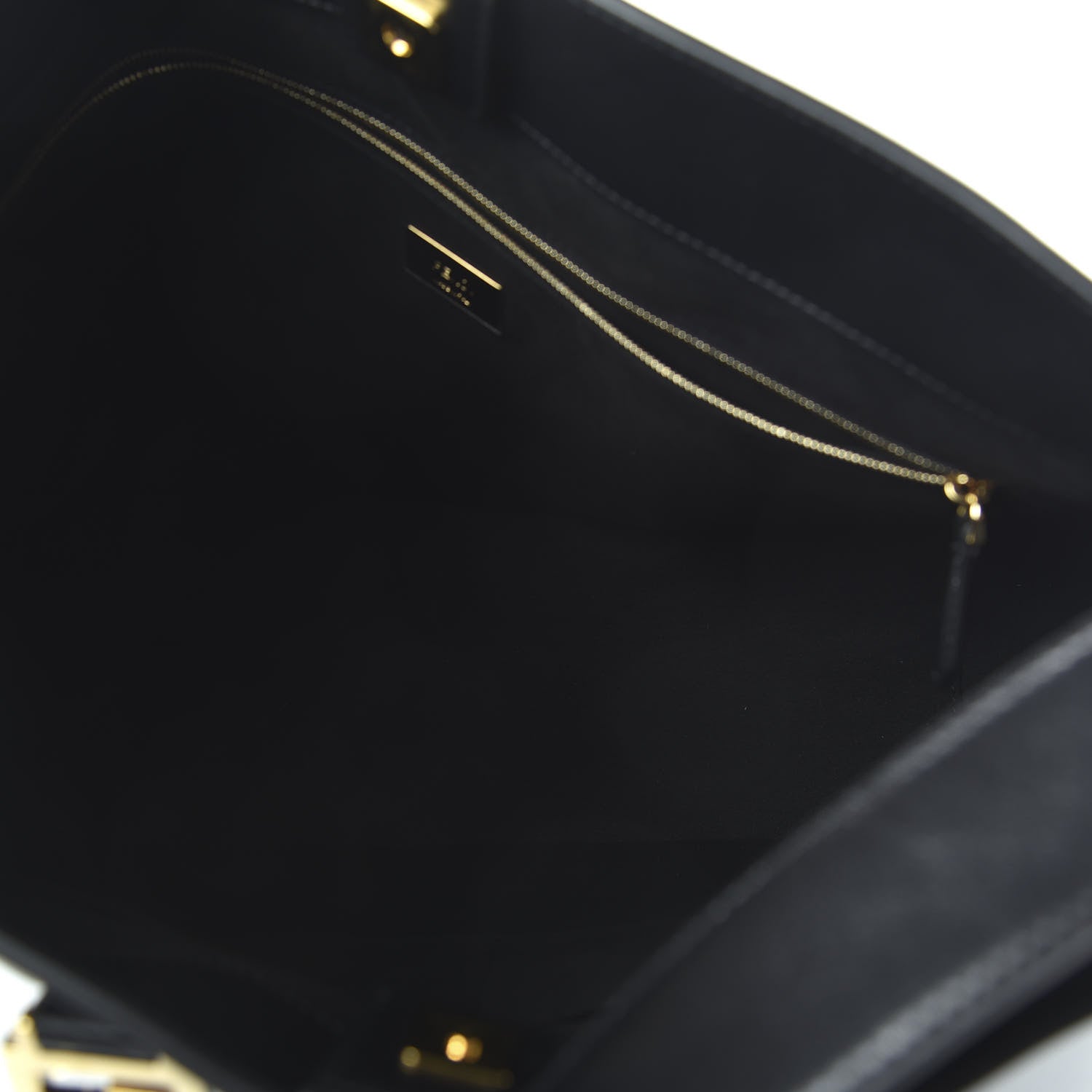 Fendi Vitello Glacier Medium FF Tote Black 6 of 10