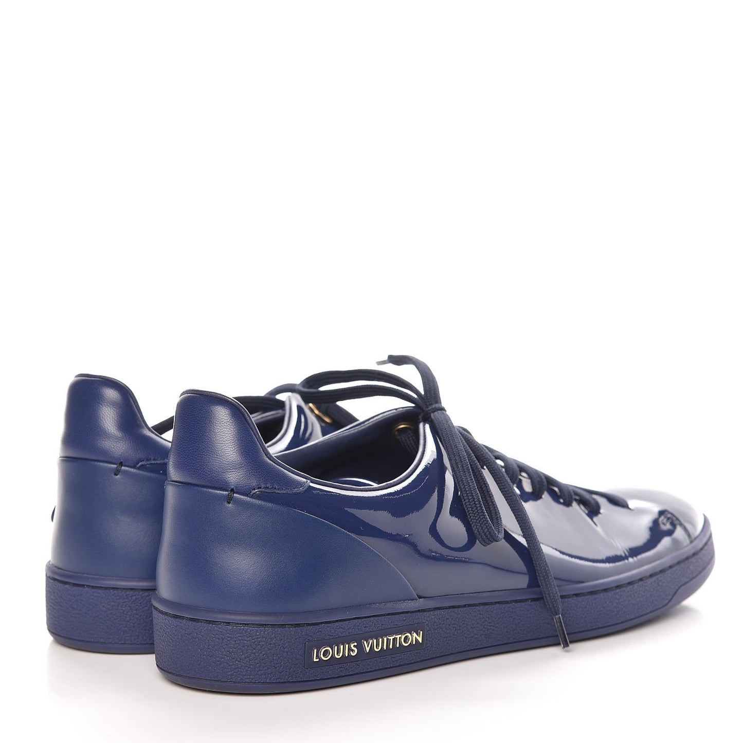 Patent Calfskin Frontrow Sneakers 40 Blue Nuit
