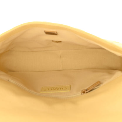 Chanel Shiny Caviar Quilted Large Chain Melody Flap Yellow 5 of 11