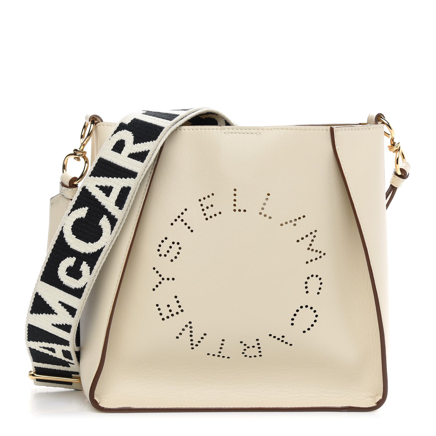 Stella McCartney Eco Alter Nappa Perforated Logo Mini Crossbody White 1 of 10