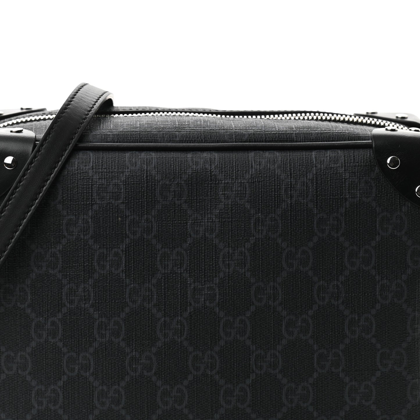 GG Supreme Monogram Selleria Calfskin Square Messenger Bag Black