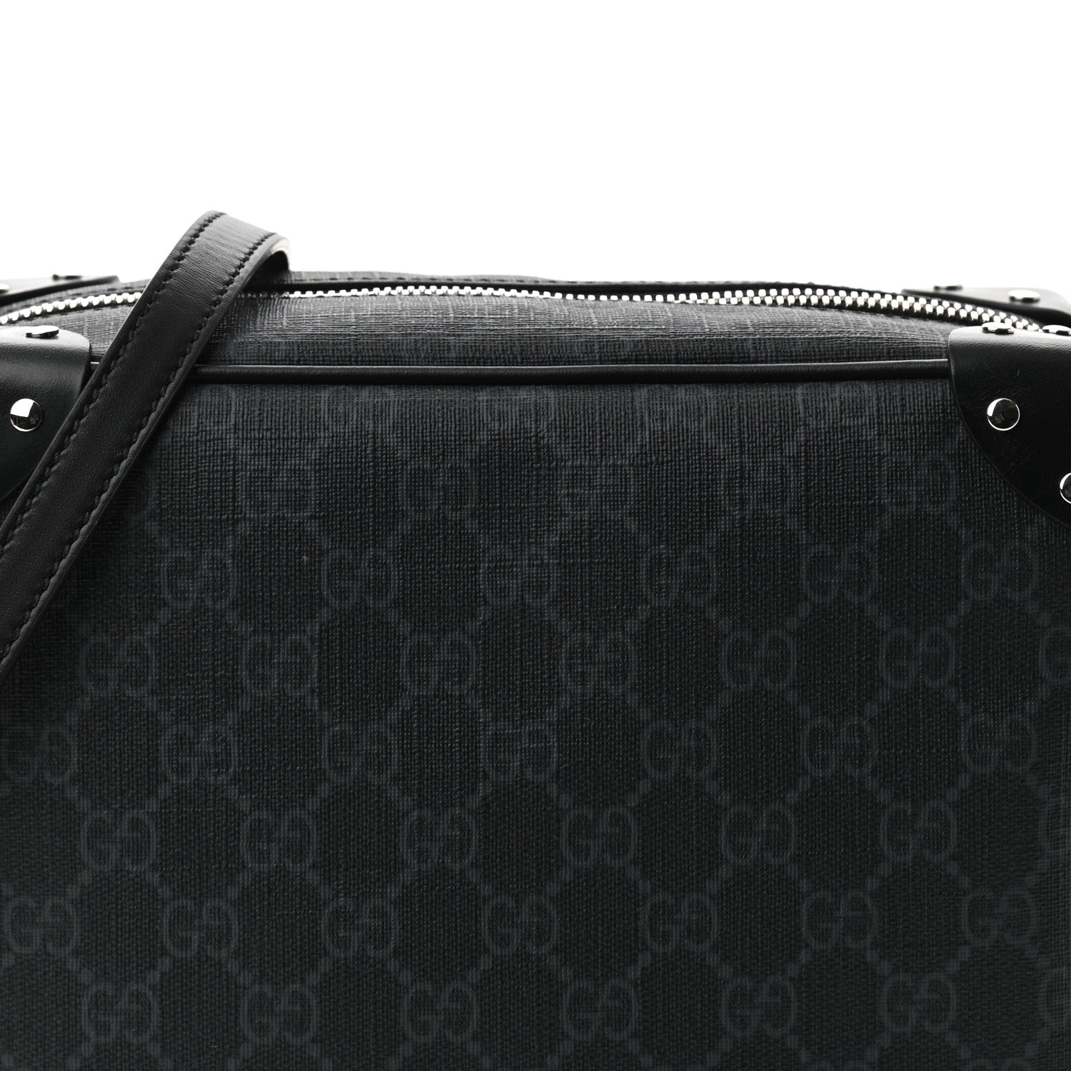 Gucci GG Supreme Monogram Selleria Calfskin Square Messenger Bag Black 8 of 10