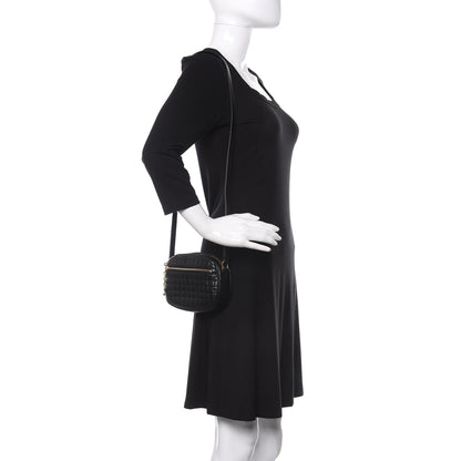 Celine Calfskin Quilted Small C Charm Bag Black 2 of 9