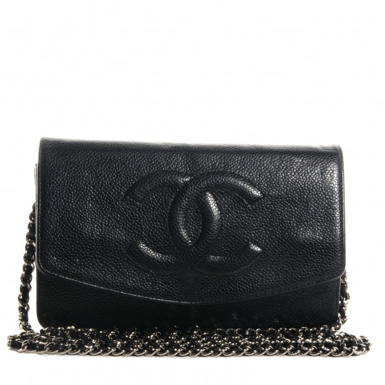 Chanel Caviar CC Wallet on Chain WOC Black 1 of 8