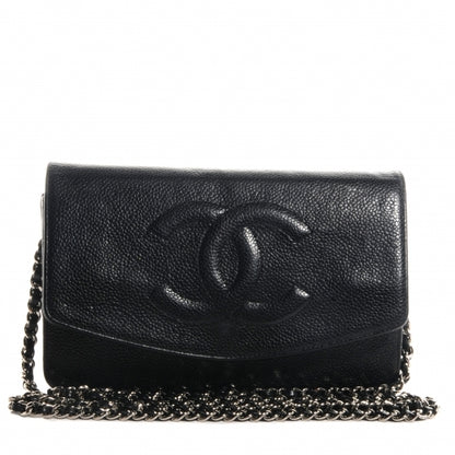 Chanel Caviar CC Wallet on Chain WOC Black 1 of 8