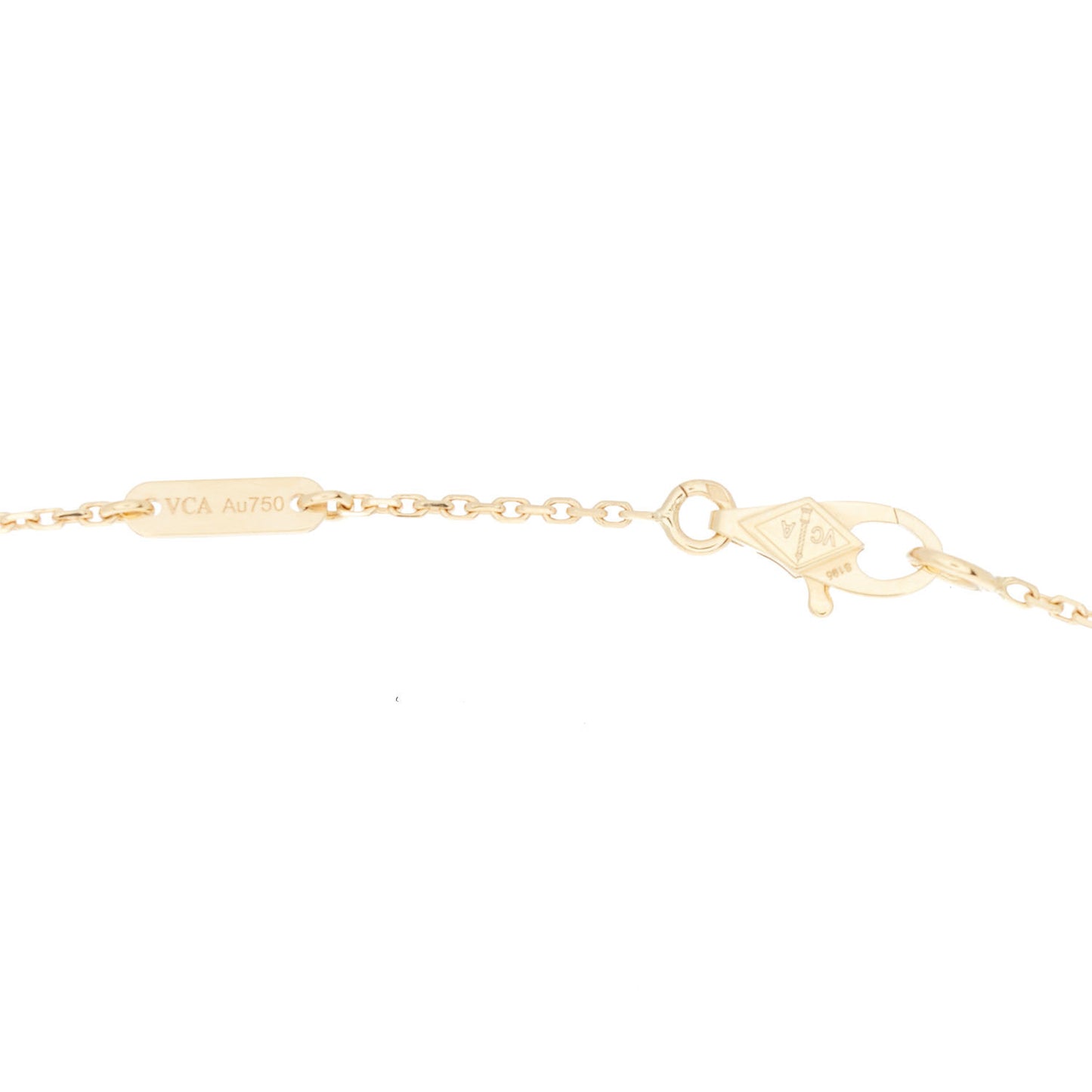 18K Yellow Gold Mother of Pearl Sweet Alhambra Butterfly Pendant Necklace